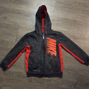 Nike • Charcoal and Red Zip-Up Hoodie